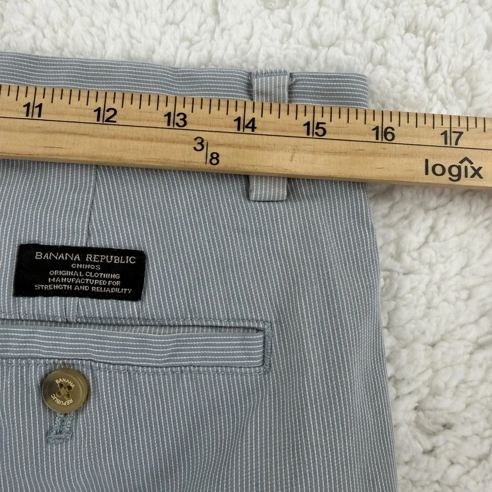 Banana Republic Aiden Chino‎ Pants Mens 30x32 Blue Slim Fit Striped (30x30)